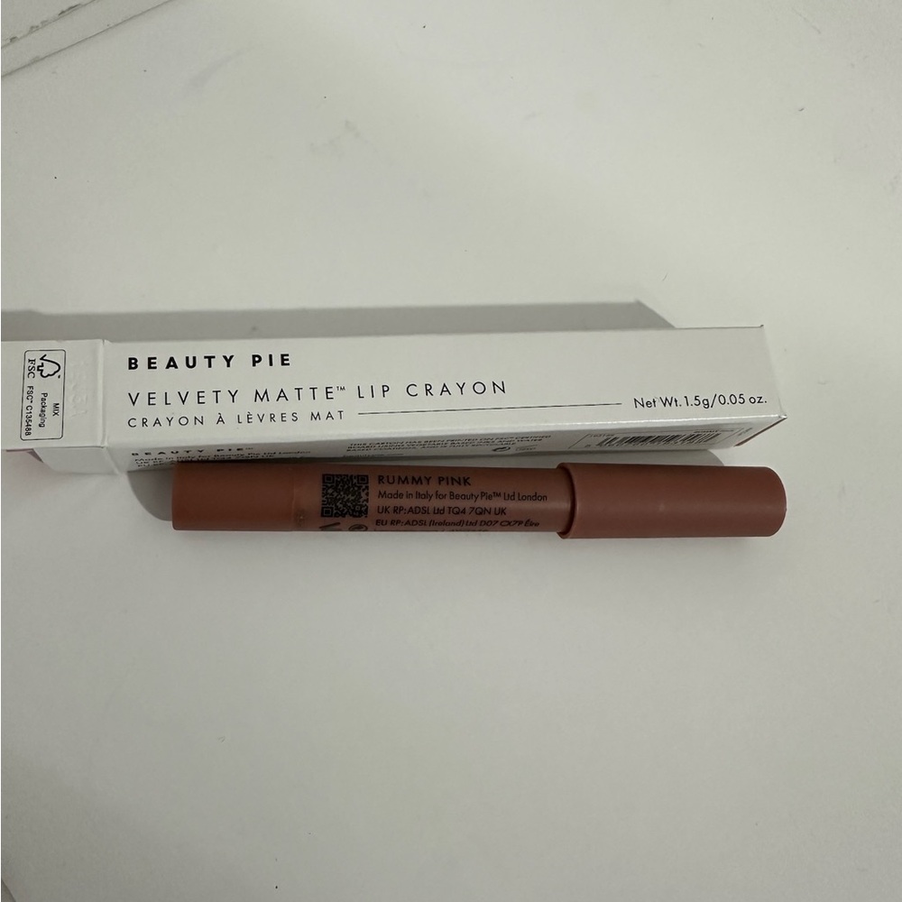 NIB Beauty Pie Velvet Matte Lip Crayon Rummy Pink Neutral Toned Light Brown Nude - Picture 10 of 14